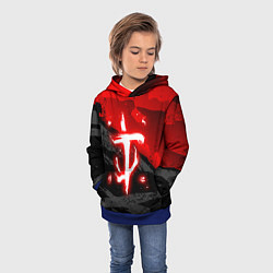 Толстовка-худи детская Doom - neon red, цвет: 3D-синий — фото 2