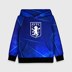 Толстовка-худи детская Aston Villa blue poly, цвет: 3D-черный