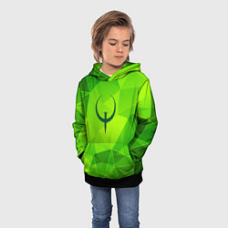 Толстовка-худи детская Quake green poly, цвет: 3D-черный — фото 2