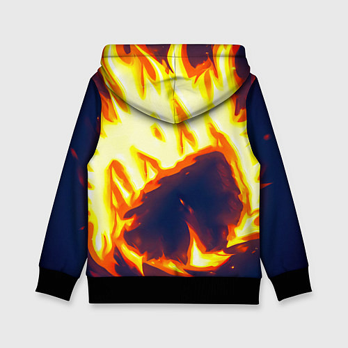 Детская толстовка Даллас Маверикс в огне / 3D-Черный – фото 2