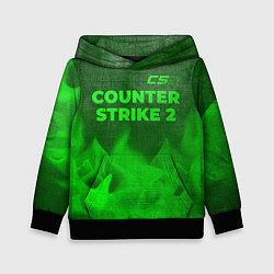 Толстовка-худи детская Counter Strike 2 - green gradient посередине, цвет: 3D-черный