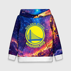 Толстовка-худи детская Голден Стэйт Уорриорз в космосе, цвет: 3D-белый