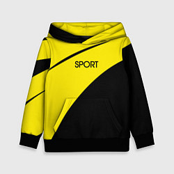Толстовка-худи детская Sport жёлто-чёрный двуцветный, цвет: 3D-черный
