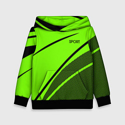 Детская толстовка Sport ярко-зелёный с чёрным точечный