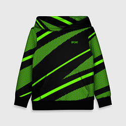 Детская толстовка Sport чёрный и зелёный полосы