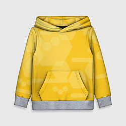 Толстовка-худи детская Геометрические фигуры желтые, цвет: 3D-меланж
