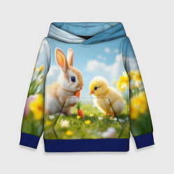 Детская толстовка Кролик и цыпленок встречают Пасху