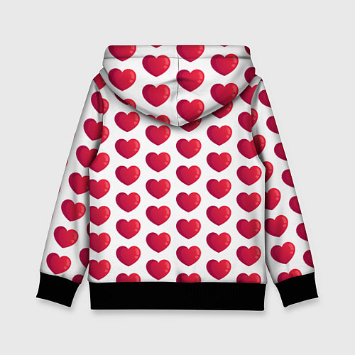 Детская толстовка Сердца паттерн / 3D-Черный – фото 2