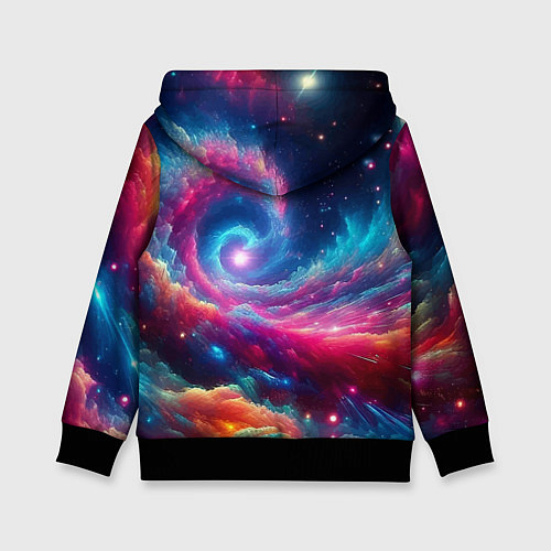 Детская толстовка Неоновая галактическая спираль - нейроарт / 3D-Черный – фото 2