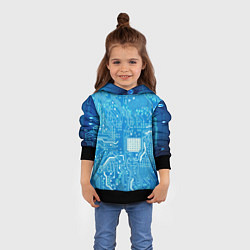 Толстовка-худи детская Системная плата, цвет: 3D-черный — фото 2