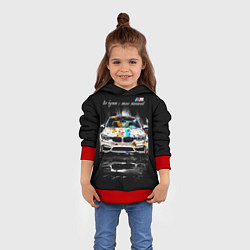 Толстовка-худи детская Все дуреют с этого тюнинга BMW, цвет: 3D-красный — фото 2