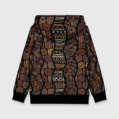 Детская толстовка Африканский орнамент этнический / 3D-Черный – фото 2