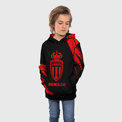 Толстовка-худи детская Monaco - red gradient, цвет: 3D-черный — фото 2