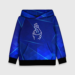 Толстовка-худи детская K Pop blue poly, цвет: 3D-черный