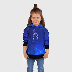 Толстовка-худи детская K Pop blue poly, цвет: 3D-черный — фото 2