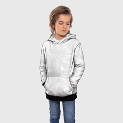 Толстовка-худи детская Серо-розовые разводы - абстрактный узор, цвет: 3D-черный — фото 2