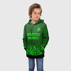 Толстовка-худи детская Atletico Madrid - green gradient посередине, цвет: 3D-черный — фото 2