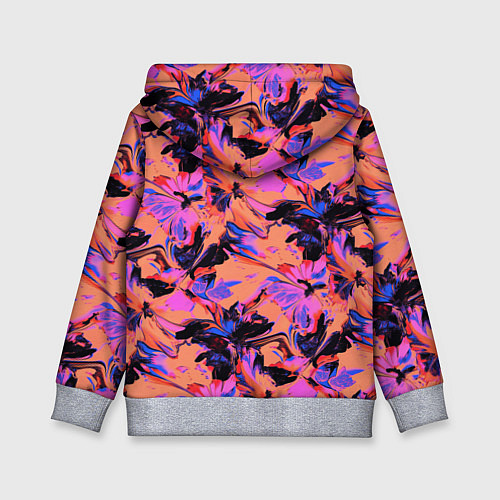 Детская толстовка Абстрактные цветы - текучая краска / 3D-Меланж – фото 2