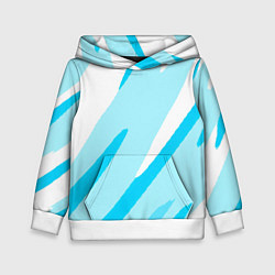 Детская толстовка Белый с голубым абстракция