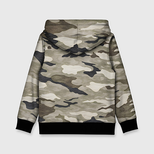 Детская толстовка Песочный камуфляж / 3D-Черный – фото 2
