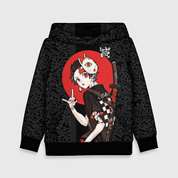 Толстовка-худи детская Танджиро Камадо убийца демонов, цвет: 3D-черный