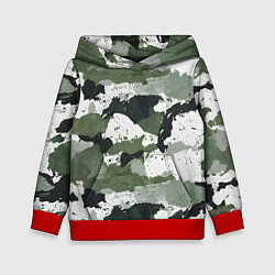 Детская толстовка Зеленый фактурный камуфляж