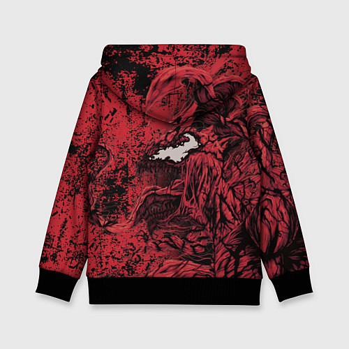 Детская толстовка Красный веном текстура Карнажа / 3D-Черный – фото 2