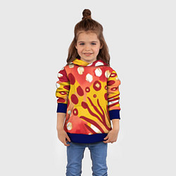 Толстовка-худи детская Африканский паттерн, цвет: 3D-синий — фото 2