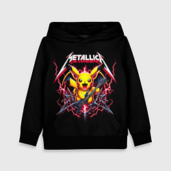 Толстовка-худи детская Metallica - cool Pikachu, цвет: 3D-черный