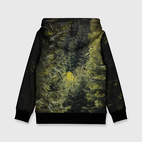 Детская толстовка Лес мой храм - дух леса медведь Велес / 3D-Черный – фото 2