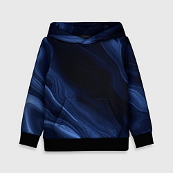 Толстовка-худи детская Тёмный синий абстракция дымчатый, цвет: 3D-черный