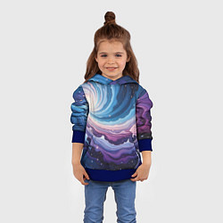 Толстовка-худи детская Космическая волна, цвет: 3D-синий — фото 2