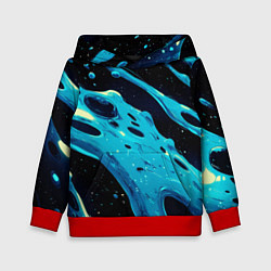 Детская толстовка Синие волны краски на черном