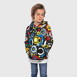 Толстовка-худи детская Абстракция геометрическая, цвет: 3D-белый — фото 2