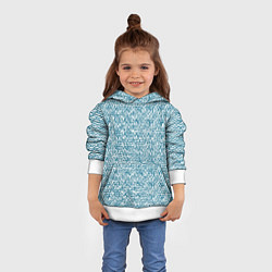 Толстовка-худи детская Бело-синий текстурный, цвет: 3D-белый — фото 2