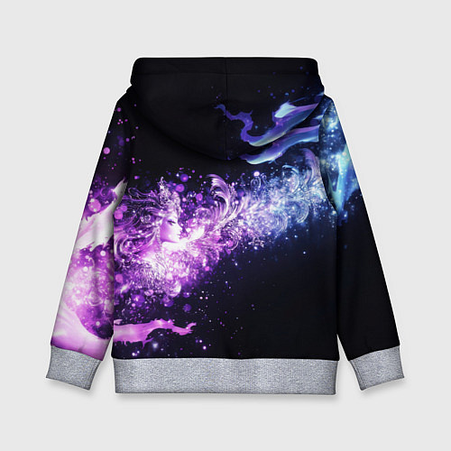Детская толстовка Фиолетово-синяя абстрактная волна / 3D-Меланж – фото 2