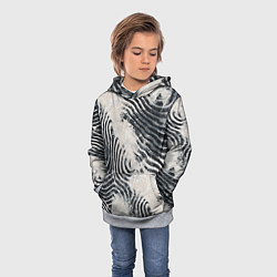 Толстовка-худи детская Текстура гранж - абстрактные линии, цвет: 3D-меланж — фото 2