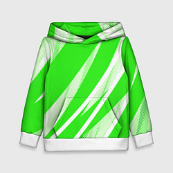 Детская толстовка Яблочный зелёный абстракция с полосами