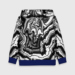 Детская толстовка Закрученные волны - чб абстракция