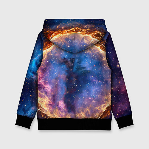 Детская толстовка Сиамская кошка в космосе / 3D-Черный – фото 2