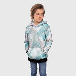 Толстовка-худи детская Серо-бирюзовый абстрактный, цвет: 3D-черный — фото 2