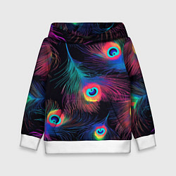 Детская толстовка Павлиньи перья - разные оттенки