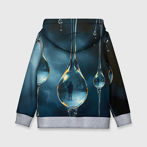Детская толстовка Люди в каплях / 3D-Меланж – фото 2