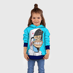 Толстовка-худи детская NFT ape in the hood, цвет: 3D-синий — фото 2