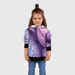 Толстовка-худи детская Прожилки экзотического растения, цвет: 3D-черный — фото 2