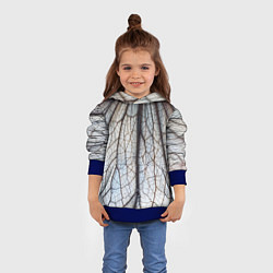 Толстовка-худи детская Прожилки растения, цвет: 3D-синий — фото 2