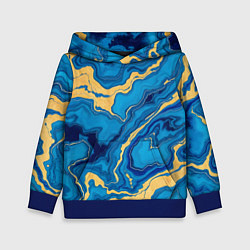 Детская толстовка Синий мрамор с золотом