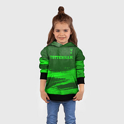 Толстовка-худи детская Tottenham - green gradient посередине, цвет: 3D-черный — фото 2