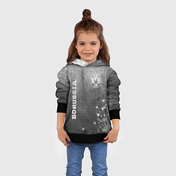 Толстовка-худи детская Borussia - grey gradient вертикально, цвет: 3D-черный — фото 2