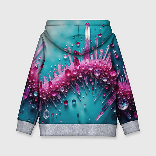 Детская толстовка Розовые кристаллы / 3D-Меланж – фото 2